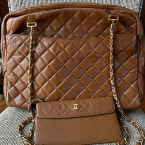 Vintage Chanel large camera bag style/Tote